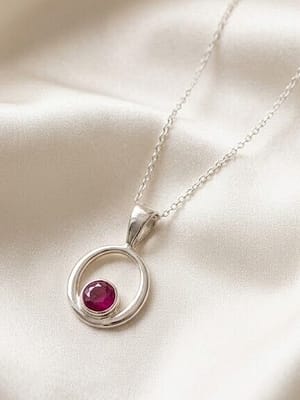 Crimson Ruby Oval Pendant