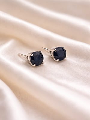 Classic Blue Sapphire Stud Earrings