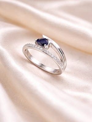 Blue Sapphire Duo Band Ring