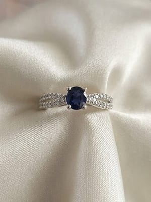 Blue Sapphire Sparkle Band Ring