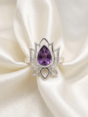 Amethyst Lotus Ring