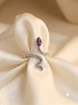 Amethyst Snake Ring