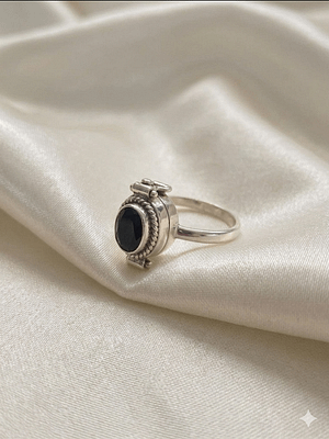 Black Onyx Poison Box Ring