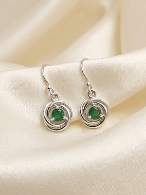 Emerald Orbit Hanging Earrings