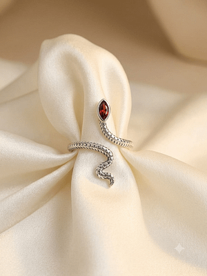 Red Garnet Snake Ring