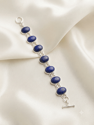 Oval Lapis Lazuli Link Bracelet Oval Lapis Lazuli Link Bracelet