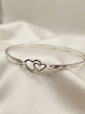 Double Heart Cuff Bangle Double Heart Cuff Bangle