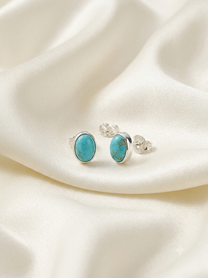 Oval Turquoise Stud Earrings