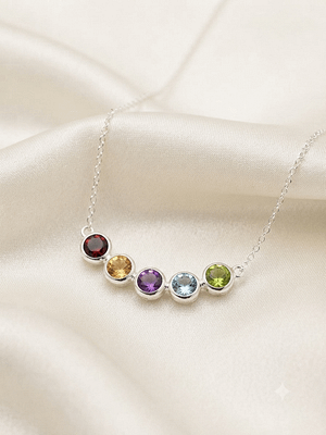 Five Gemstone Bar Necklace Five Gemstone Bar Necklace