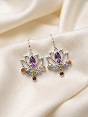 Seven Chakra Lotus Earrings