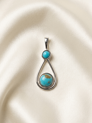 Double Turquoise Teardrop Pendant