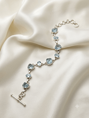 Multi-Shape Blue Topaz Link Bracelet