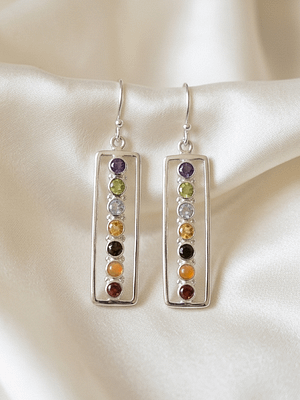 Seven Chakra Bar Earrings