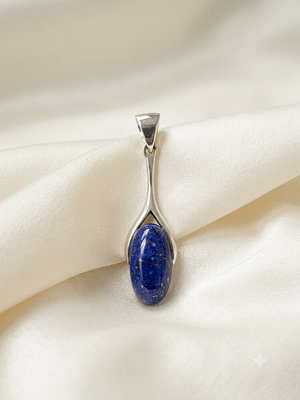 Elegant Oval Lapis Pendant 925 Sterling Silver Elegant Oval Lapis Pendant with Genuine Natural Lapis Lazuli