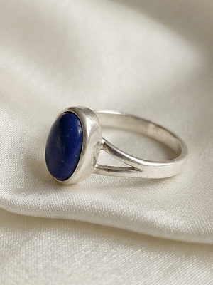 Oval Lapiz Solitaire Ring