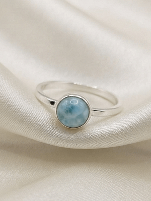 Minimalist Larimar Bezel Ring