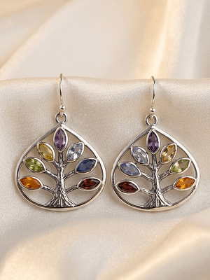 Seven Chakra Tree of Life Earrings