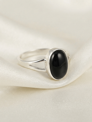 Black Onyx Oval Bezel Ring