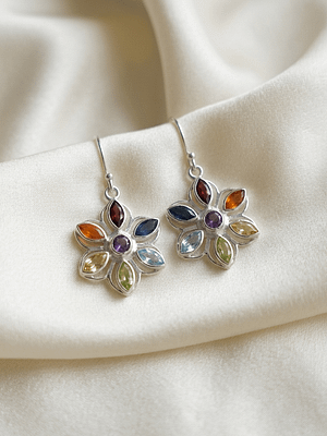 Seven Chakra Floral Earrings