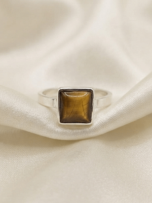 Tiger Eye Square Ring