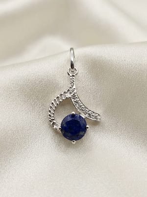 Lapis Swirl Pendant 925 Sterling Silver Lapis Swirl Pendant with Genuine Natural Lapis Lazuli