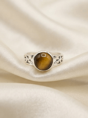 Tiger Eye Celtic Ring