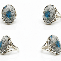 Sterling Silver Natural K2 Jasper Statement Ring