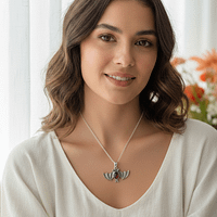 Red Garnet Bat Pendant