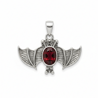 Red Garnet Bat Pendant