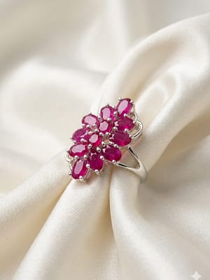 Royal Ruby Blossom Statement Ring