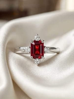 Ruby Star Halo Ring