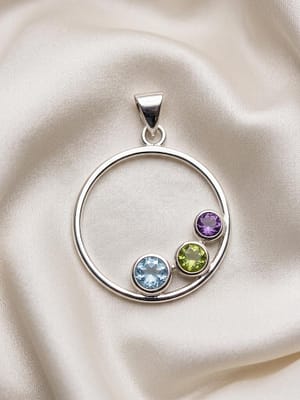Celestial Trio Circle Pendant Necklace