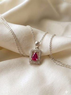 Ruby Halo Frame Pendant