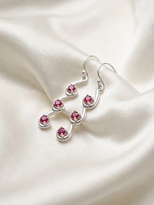 Ruby Curve Drop Earrings