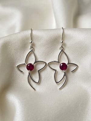 Ruby Bloom Drop Earrings