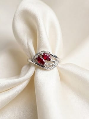 Ruby Twin Leaf Ring