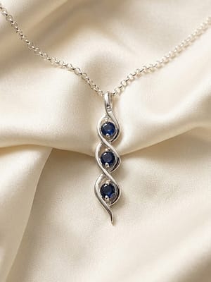 Celestial Flow Blue Sapphire Pendant