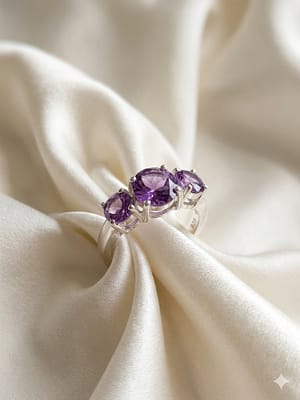 Three-Stone Amethyst Ring