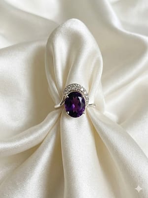 Oval Amethyst Accent Ring