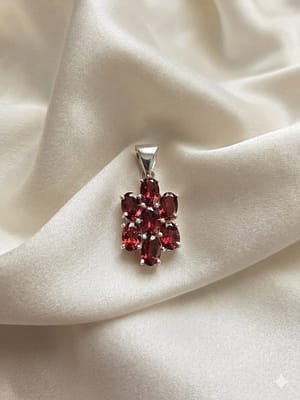 Red Garnet Cluster Pendant