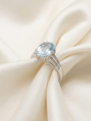 Blue Topaz Solitaire Ring
