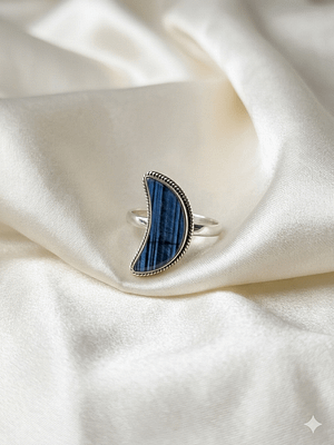 Labradorite Crescent Moon Ring
