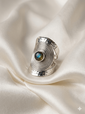 Celestial Orbit Labradorite Ring