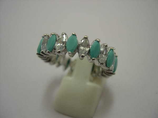 Turquoise and CZ Ring