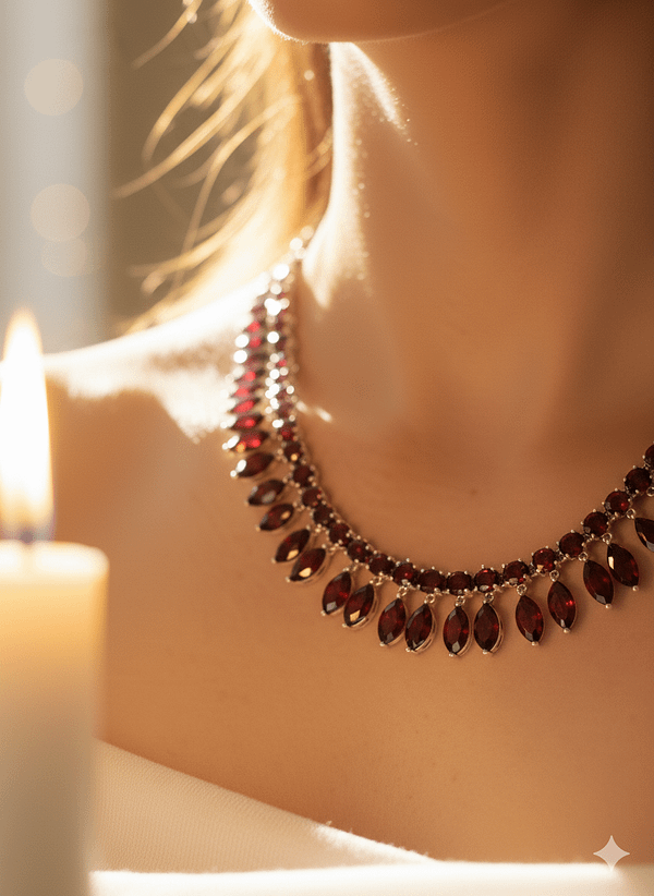 Gemini_Generated_Image_gbzfnugbzfnugbzf Elegant Red Garnet Fringe Statement Necklace for Women