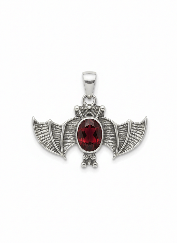 Red Garnet Bat Pendant